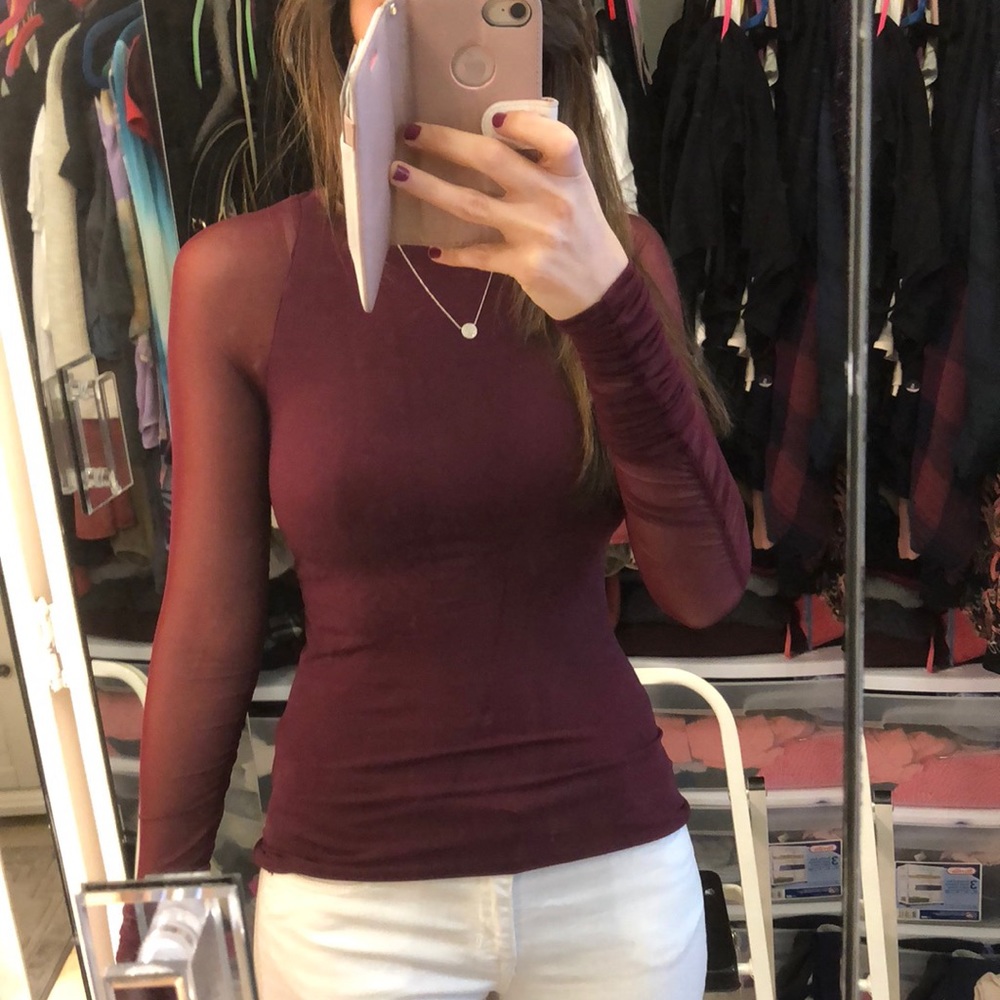Free people  NWT burgundy long sleeve
